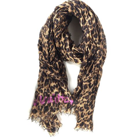 louis vuitton grey leopard print scarf|Louis Vuitton leopard graffiti stole.